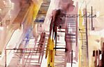 Wet Sunday, Clapham Junction Station by Artist Nick  Hirst